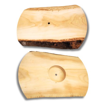 středová kruhová výseč s prostorem pro hodinový strojek