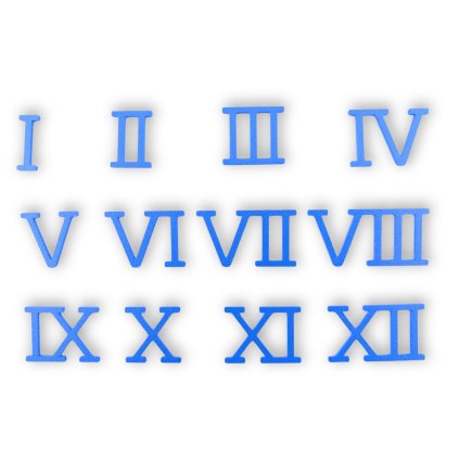 Plastová čísla římská modrá 30 mm Monika 830