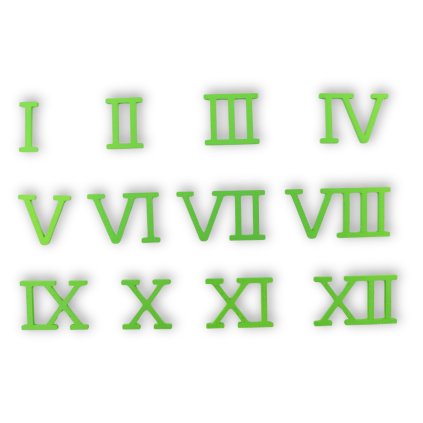 Plastová čísla římská zelená 30 mm Zafira 1030