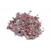 Glitr do pryskyřice holografický XC09 Pastelová růžová se stříbrnými přechody 1g