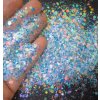 glitr do pryskyrice holograficky hexagon