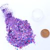 Glitr do pryskyřice holografický hexagon modro fialový