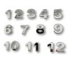 Silver self-adhesive smooth numbers 20mm