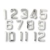 Silver square self-adhesive numbers 65 mm