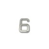 Silver square self-adhesive numbers 65 mm