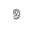 Silver self-adhesive smooth numbers 35 mm