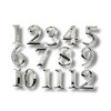 Silver self-adhesive profiled numbers 75 mm