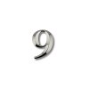 Silver self-adhesive profiled numbers 75 mm