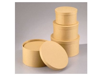 Kartonové krabičky v sadě - ovál (3ks)