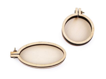 Malý dřevěný rámeček / přívěsek na vyšívání ovál, kruh