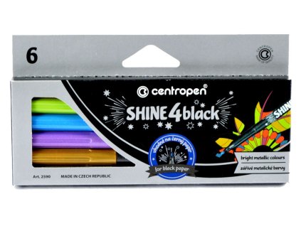 Souprava popisovačů - Shine 4 black - 6 ks - 2590/6
