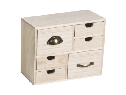 Dřevěná skříňka s výsuvnými šuplíčky 9,3x22x17,5cm