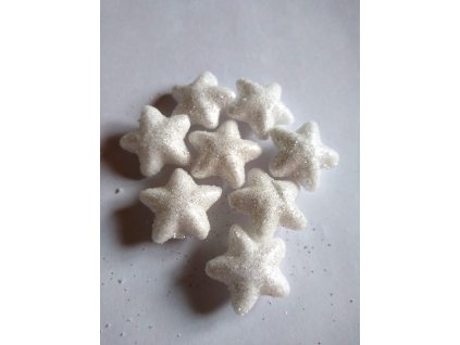 Hvězdičky mini, třpytivé, 8ks