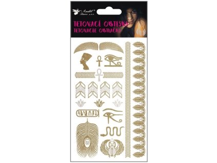 Tetovací obtisky zlaté a stříbrné 15x9 cm 1133