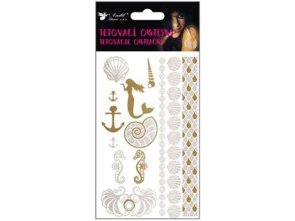 Tetovací obtisky zlaté a stříbrné 15x9 cm 1143