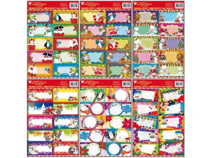 Samolepicí jmenovky na dárky s glitrem 10ks,22,5x17cm