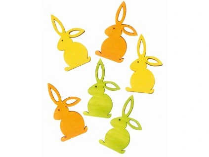Dřevění zajíčci 6 cm, 6 ks