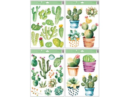 Okenní fólie 30 x 42 cm, kaktusy