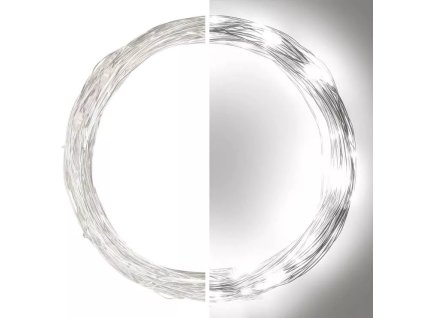 Osvětlení vánoční 10m-100 LED studená bílá + 5m přívodní kabel