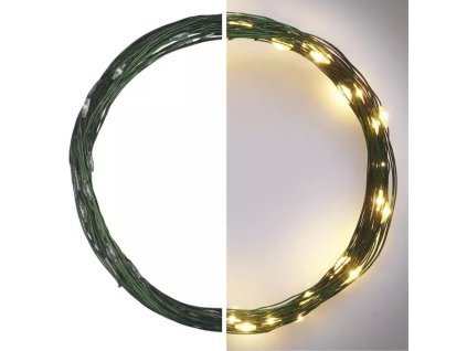 Osvětlení nano zelené 4 m - 40 LED teplá bílá + 5m přívodní kabel + časovač