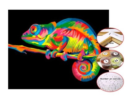 Malování podle čísel chameleon 30x40 cm