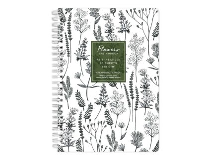 Kroužkový blok Flowers jednobarevný (120g/m2, 60 listů)