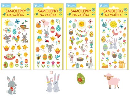 Samolepky na vejce, různé druhy