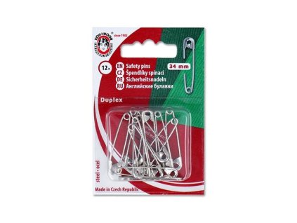 Špendlík spínací Duplex Fe d.34mm (v.1) 12ks