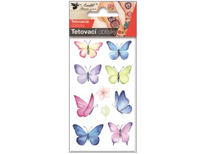 Tetovací obtisky 7,5 x 12 cm - motýli