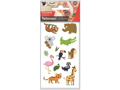 Tetovací obtisky 7,5 x 12 cm - zvířátka