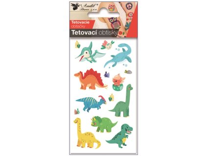 Tetovací obtisky 7,5 x 12 cm - dinosauři