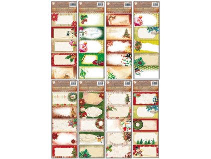 Samolepicí jmenovky na dárky se zlatou ražbou 5 ks 22 x 8,5 cm