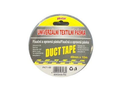 Univerzální textilní páska - 48 mm x 10 m - stříbrná - PK71-88