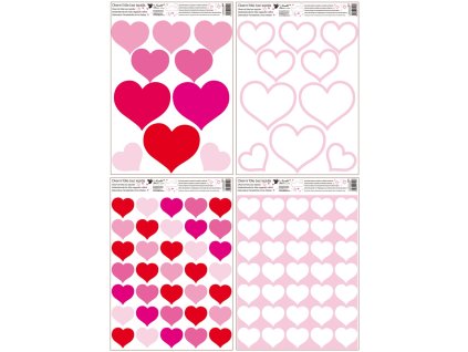 Okenní fólie srdíčka 42x30 cm