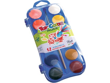 barvy vodové 30mm Toy color základní 12 barev