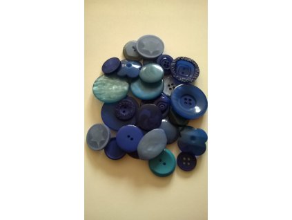 Knoflíky MODRÉ, mix velikostí, č. 3