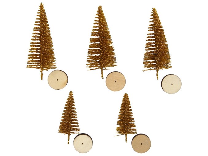 creotime miniatuur kerstbomen 5 stuks 4 6 cm goud 336030 1574084075