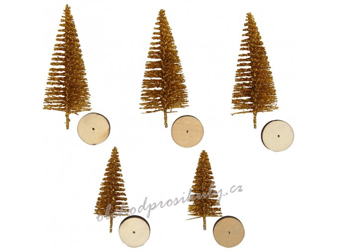 creotime miniatuur kerstbomen 5 stuks 4 6 cm goud 336030 1574084075