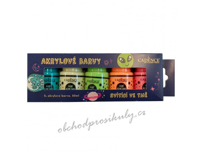 akrylove barvy cadence sada 5ks 30ml svitici ve tme