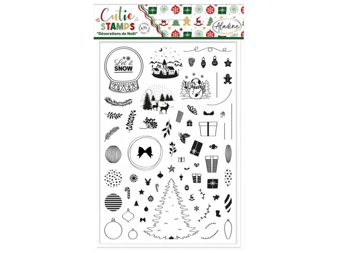razitka cutie stamps 71 ks vanocni dekorace