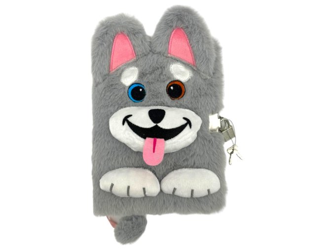 Plyšový zápisník se zámkem - Husky