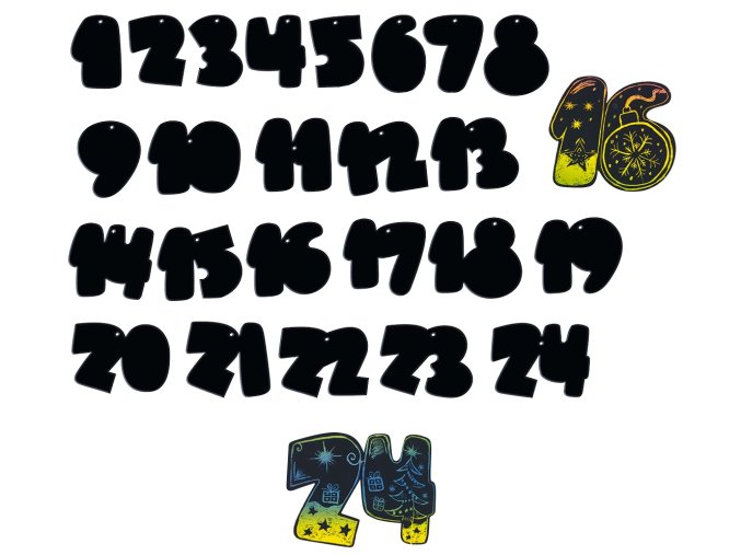 Adventní škrabací kalendář 14,5 x 12 cm