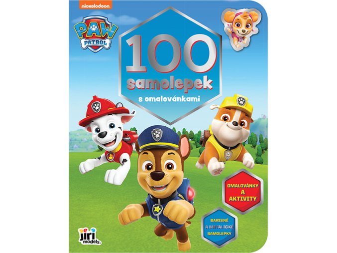 0008647 100 samolepek s omalovankami tlapkova patrola