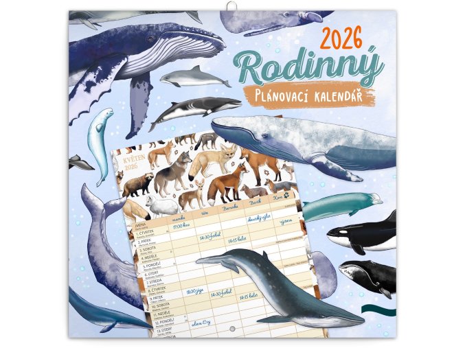 Rodinný plánovací kalendář 2026 - Animalium