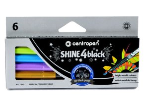 Souprava popisovačů - Shine 4 black - 6 ks - 2590/6