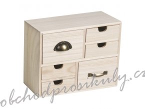 Dřevěná skříňka s výsuvnými šuplíčky 9,3x22x17,5cm