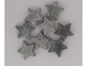 Dřevěné hvězdy, šedé, vel. 3cm