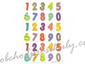 Etikety číslice barevné