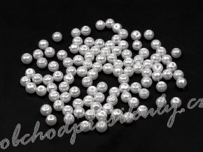 Skleněné voskové perly, bílé, různé velikosti