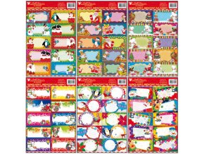 Samolepicí jmenovky na dárky s glitrem 10ks,22,5x17cm